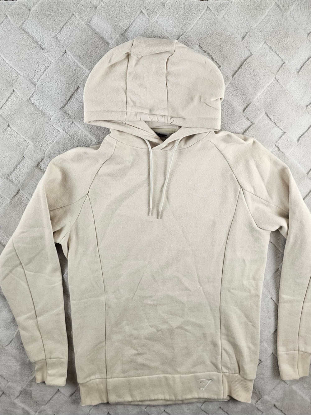 Gymshark Cream Hoodie Womens Medium Pullover Gym Yoga Comfort Cozy